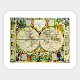 Louis Denis (1725-1794) - World Map -  Ancient Worlds Sticker